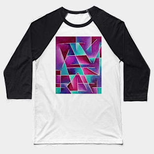 Vacation Cubist Painting - Berry Color Variant Baseball T-Shirt